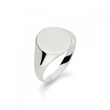 Argentium Gents Oval Medium Weight Signet Ring 14x13mm (Available to Order in Different Metals and Sizes)