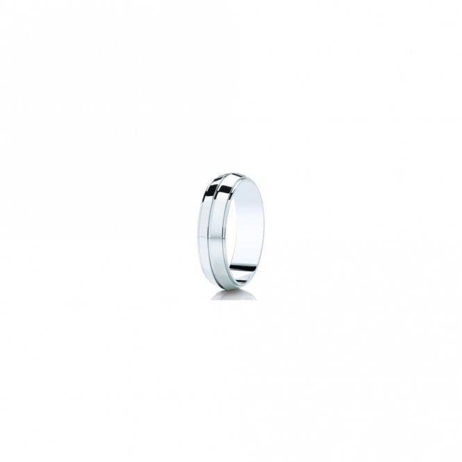 Faith Wedding Rings Argentium Polished Centre Line Diamond Cut Bevelled Edge Traditional Court 6mm Wedding Ring  (All Sizes Available To Order)