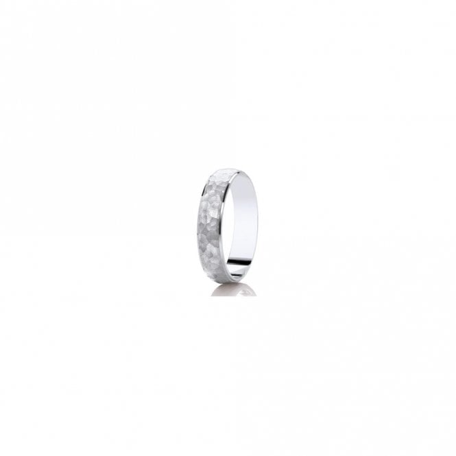 Faith Wedding Rings Argentium Polished Edge with Faceted Brushed Centre Traditional Court 5mm Wedding Ring  (All Sizes Available To Order)