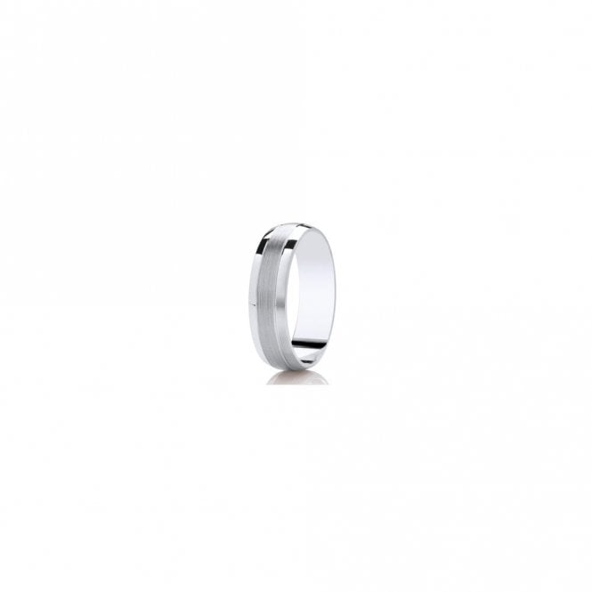 Faith Wedding Rings Argentium Satin Centre Traditional Court 6mm Wedding Ring  (All Sizes Available To Order)