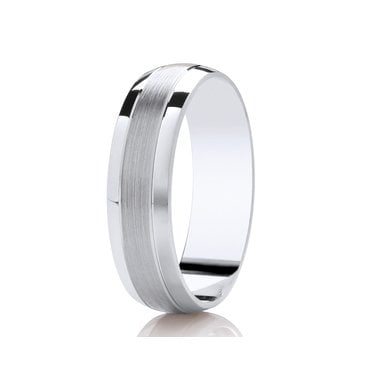 Argentium Satin Centre Traditional Court 6mm Wedding Ring  (All Sizes Available To Order)
