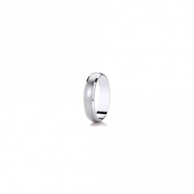 Faith Wedding Rings Argentium Satin Finish Centre Court with Bevelled Edges Traditional Court 5mm Wedding Ring  (All Sizes Available To Order)