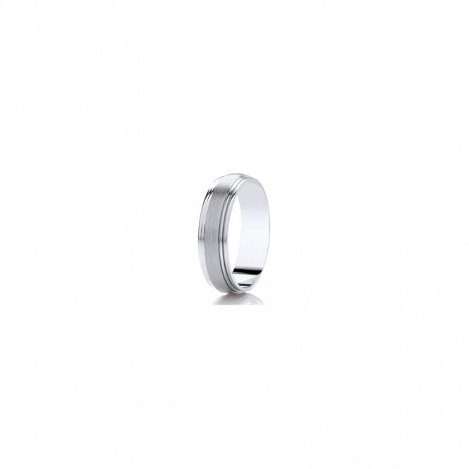 Faith Wedding Rings Argentium Satin Finish Raised Centre Traditional Court 6mm Wedding Ring  (All Sizes Available To Order)