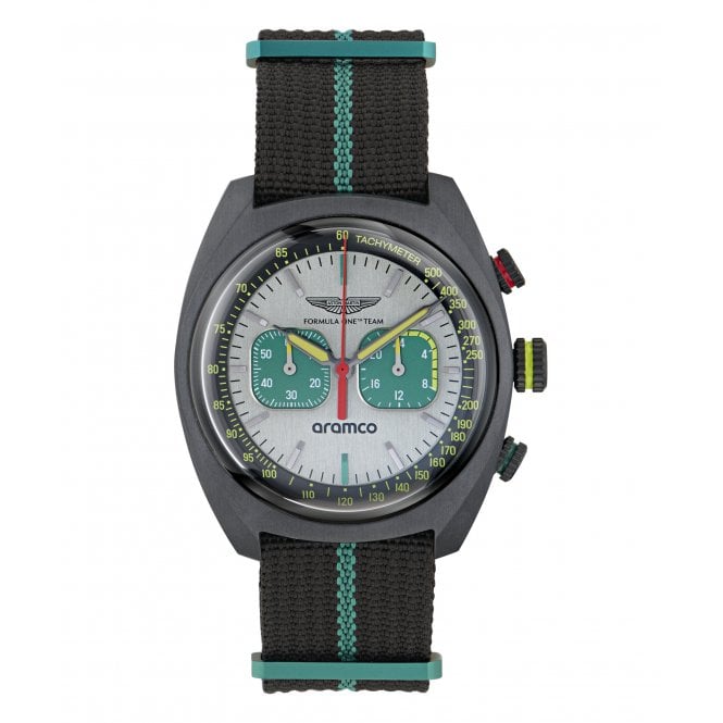Aston Martin  Aramco Formula One Team Black & Green Nylon Strap Watch