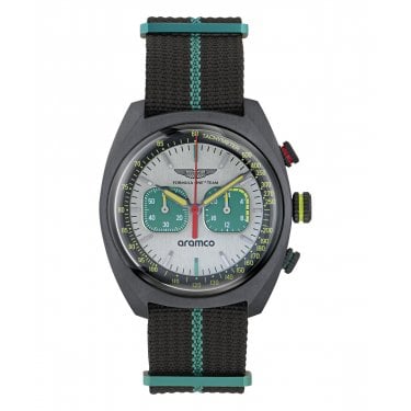 Aston Martin Aramco Formula One Team Black & Green Nylon Strap Watch