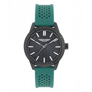 Aston Martin HDL Black Dial Green Silicone Strap Watch 