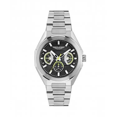 Aston Martin TKS Octogonal Black Dial Stainless Steel Watch 