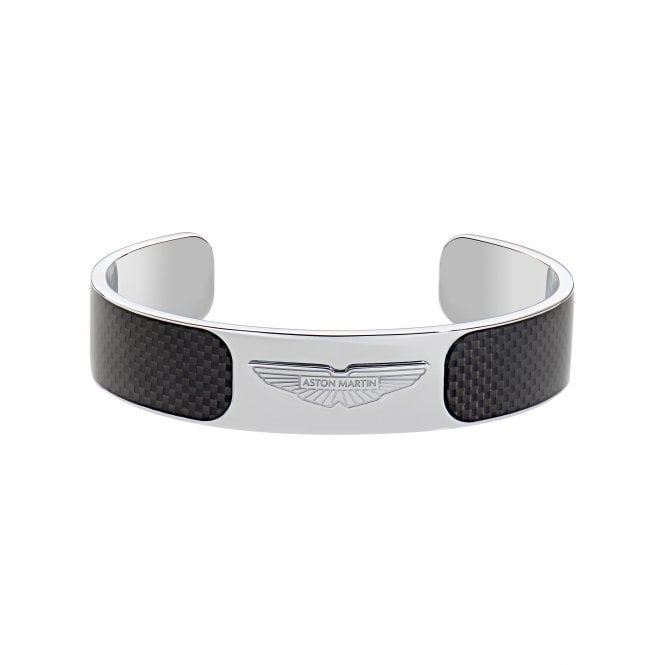 Aston Martin  TRG Logo Black & Stainless Steel Bangle 7 x 5.5cm