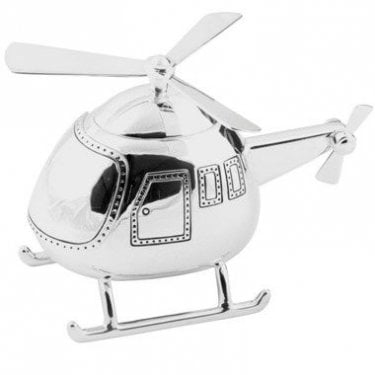 Gift Silverplated Money Box Helicopter H 110, W 140, D 70mm