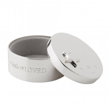 Bambino Little & Loved Silver Plated Keepsake Box H35, W53, D53mm