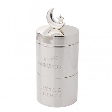Bambino Stacking Silver Plated Keepsake Box H90, W37, D37mm
