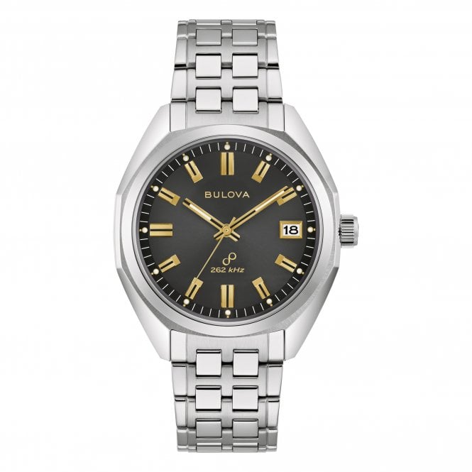 Bulova  Gents Jet Star Grey Dial Stainless Steel Watch