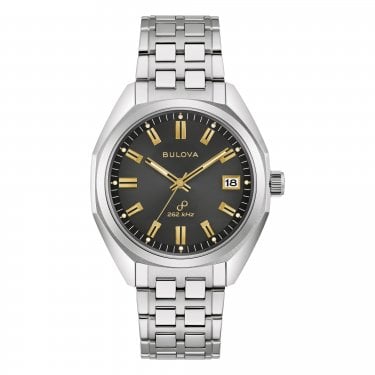 Bulova Gents Jet Star Grey Dial Stainless Steel Watch