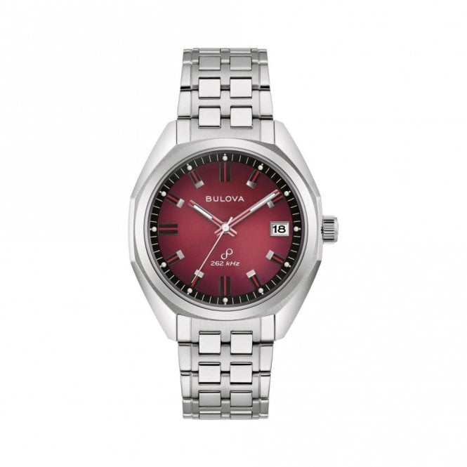 Bulova  Gents Jet Star Red Dial Stainless Steel Watch