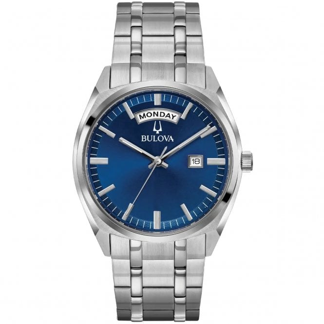 Bulova  Gents Surveyor Classic Blue Dial Stainless Steel Watch