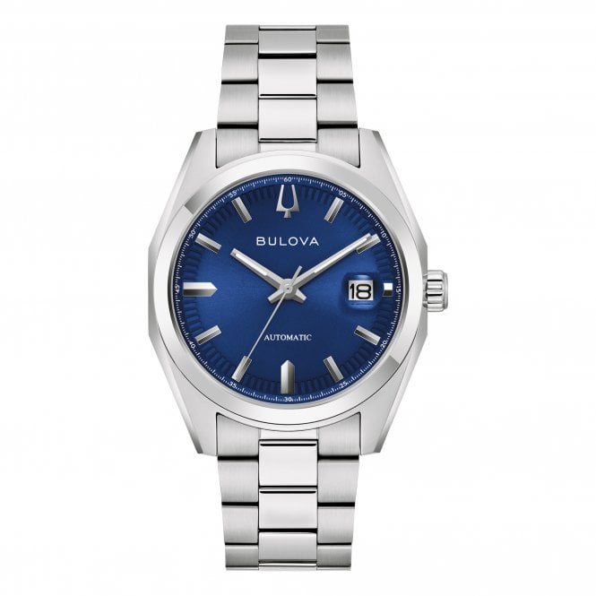 Bulova  Gents Surveyor Classic Bue Dial Stainless Steel Automatic Watch
