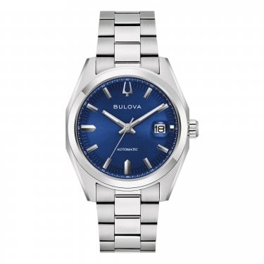 Bulova Gents Surveyor Classic Bue Dial Stainless Steel Automatic Watch