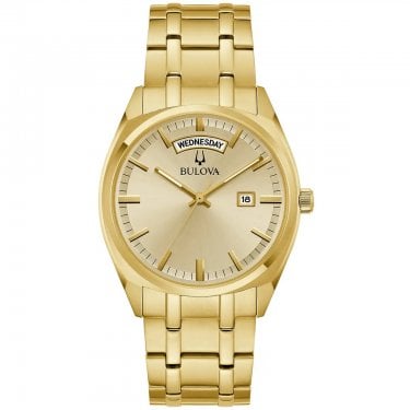 Bulova Gents Surveyor Classic Gold Tone Stainless Steel Watch