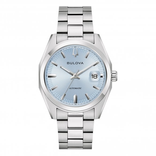 Bulova  Gents Surveyor Classic Light Bue Dial Stainless Steel Automatic Watch