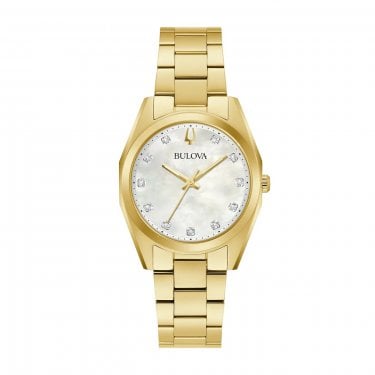 Bulova Ladies Surveyor Gold Tone Stainless Steel Watch  