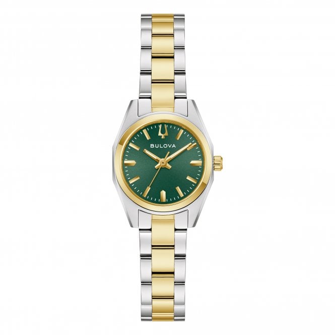 Bulova  Ladies Surveyor Green Dial Two Tone Stainless Steel Watch