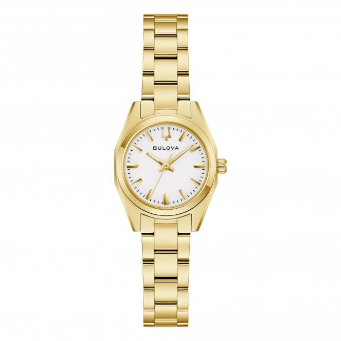 Bulova  Ladies Surveyor White Dial Gold Tone Stainless Steel Watch