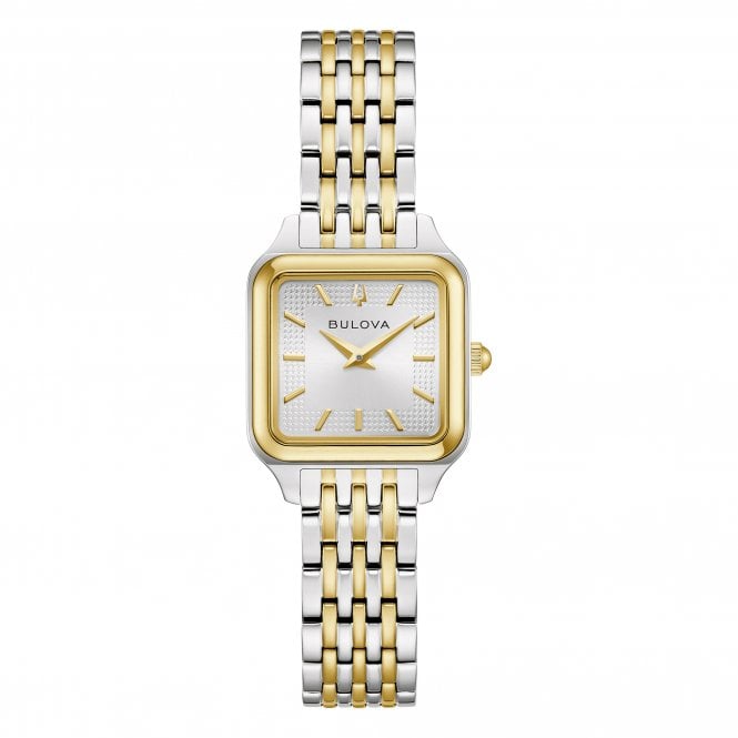 Bulova  Ladies Sutton Rectangular Dial Two Tone Stainless Steel Watch
