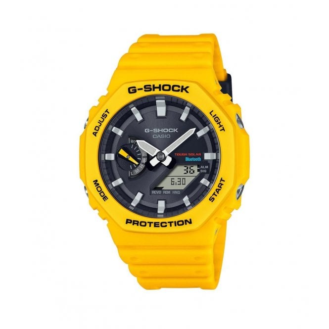 G-Shock Casio  Gents 2100 Series Solar Yellow Resin Strap Watch   
