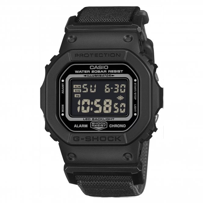 G-Shock Casio  Gents 5600 Series Black FIDLOCK® Buckle Watch