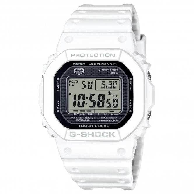 G-Shock Casio  Gents Digital 5000 Series White Resin Strap Solar Watch