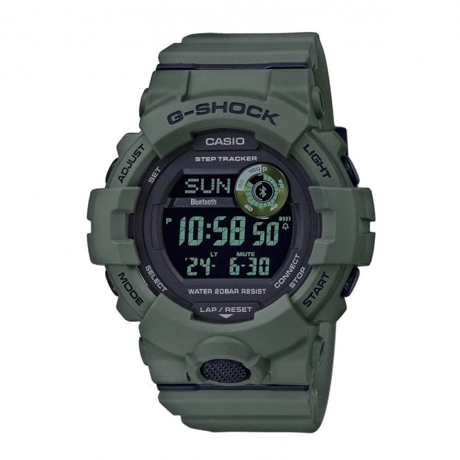 G-Shock Casio  Gents G-Squad GBD-800 Series Green & Grey Resin Strap Watch 