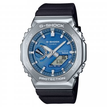 Casio G-Shock Gents G-Steel 2100 Series Blue Dial Black Resin Strap Watch