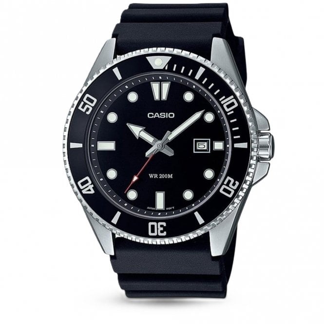 Casio  Gents Black Diver's Collection Black Resin Strap Watch