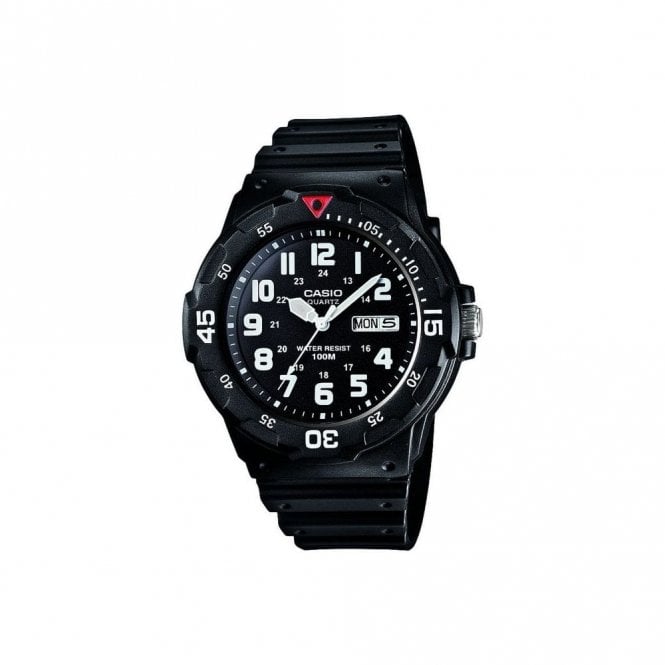 Casio  Gents Classic Analogue Black Resin Strap Watch