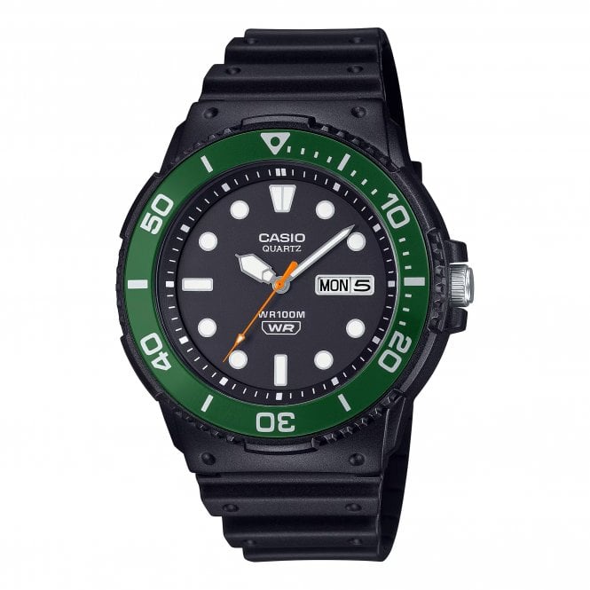 Casio  Gents Classic Sporty Green Black Resin Strap Watch