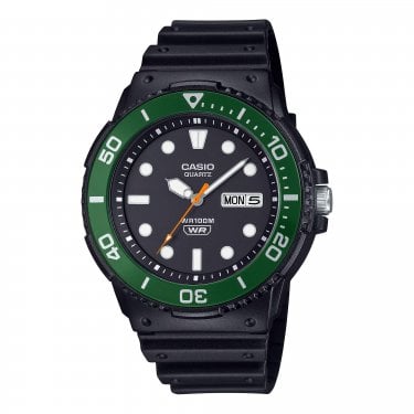 Casio Gents Classic Sporty Green Black Resin Strap Watch