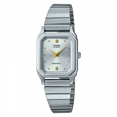 Casio Ladies Vintage Retro Rectangular Dial Stainless Steel Watch