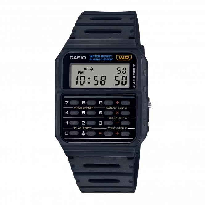 Casio  Unisex Standard Calculator Black Resin Strap Watch 