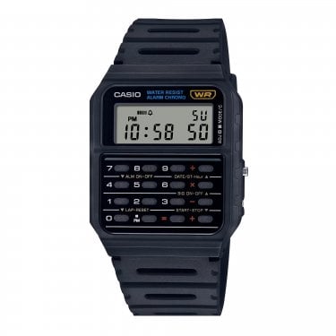 Casio Unisex Standard Calculator Black Resin Strap Watch 