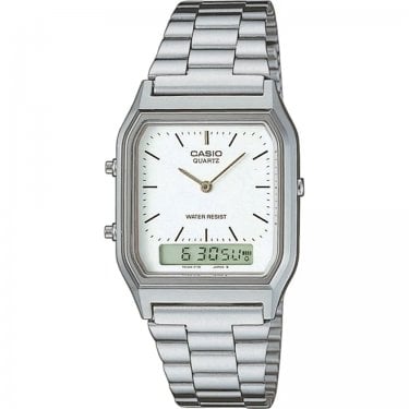 Casio Unisex Vintage Edgy Stainless Steel Watch