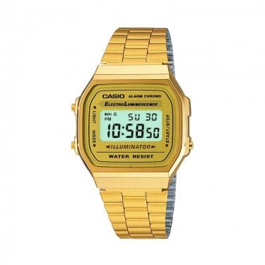 Casio Unisex Vintage Retro Collection Gold Tone Stainless Steel Watch