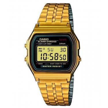 Casio Unisex Vintage Retro Collection Gold Tone Stainless Steel Watch