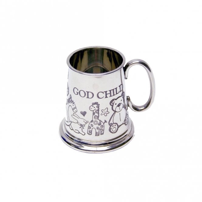 Celebrations  God Child Silver Plated Pewter Mug 7.5cm x 9cm x 7.5cm