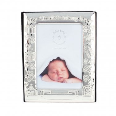 Celebrations My Christening Day Silver Plated Photo Album 4"x6", 17cm x 13.5cm x 1cm 