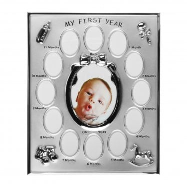 Celebrations My First Year Silver Plated Photo Frame 2.2cm x 27.9cm x 22.7cm 
