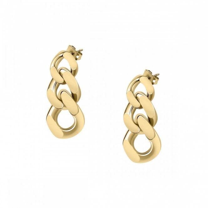 Chiara Ferragni  Bossy Pendant Yellow Gold Rhodium Chain Earrings 3cm