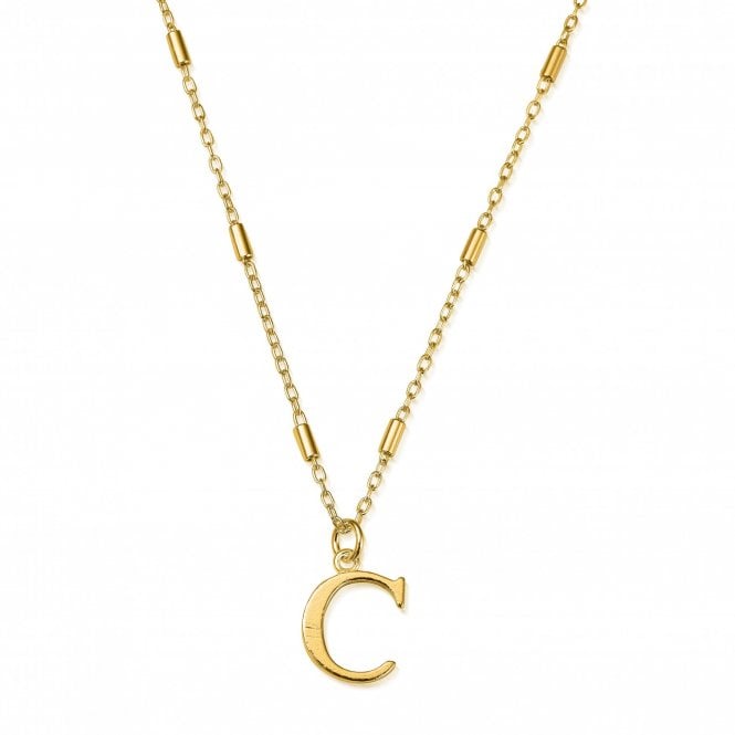 ChloBo  Iconic Initial C Gold Tone Necklace 40cm + 5cm
