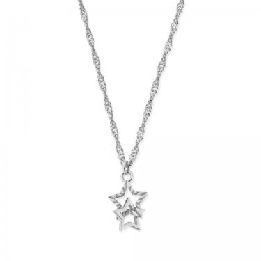 ChloBo Twisted Rope Chain Interlocking Star Necklace 51cm + 5cm 