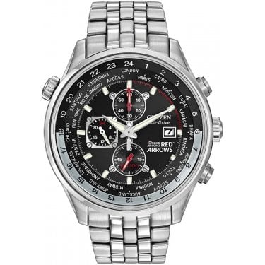 Citizen Gents Red Arrows WR100 Eco-Drive Stainless Steel Bracelet Strap Watch