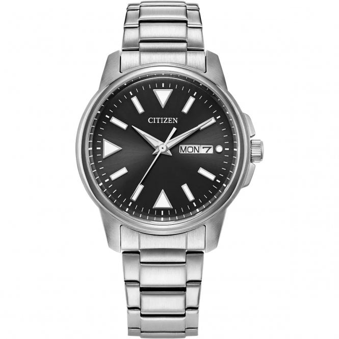 Citizen  Gents Sport Black Dial Eco Drive Stainless Steel Watch
